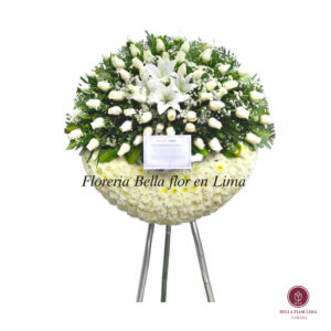 Corona blanca funebre elegancia 2