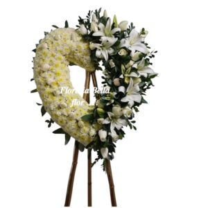 Arreglo fúnebre corazón blanco