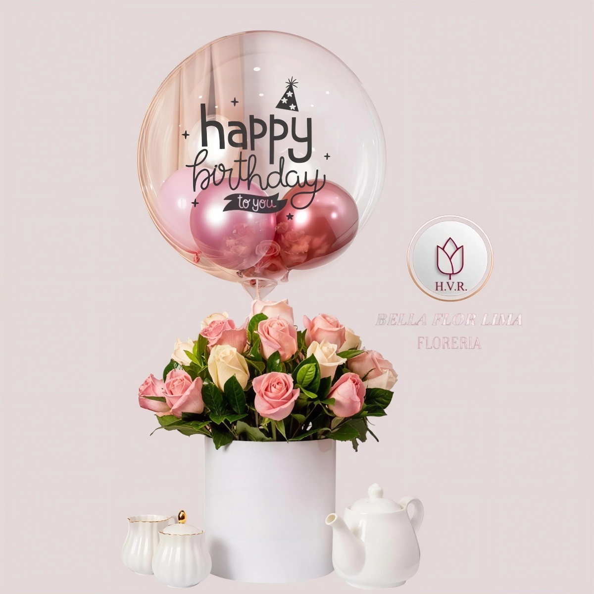 Box de rosas +Globo "aysun"