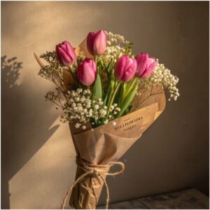 RAMO DE TULIPANES FUCSIA