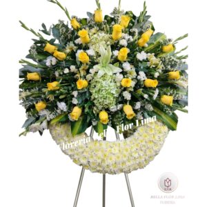 Corona rosas amarillas 02